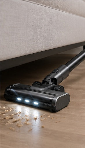 Vacuum LED head cleaning the floor